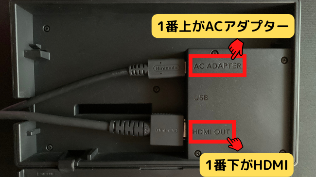 ACアダプターとHDMIをSwitchに接続